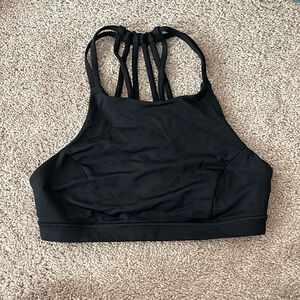 Black strappy lululemon sports bra